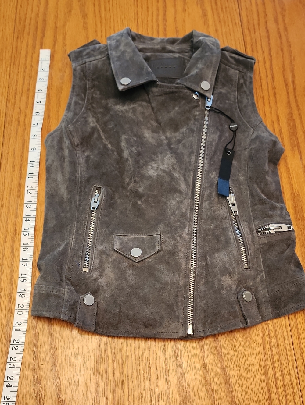 Blank NYC Suede Moto Vest - Charcoal Gray - Picture 9 of 16